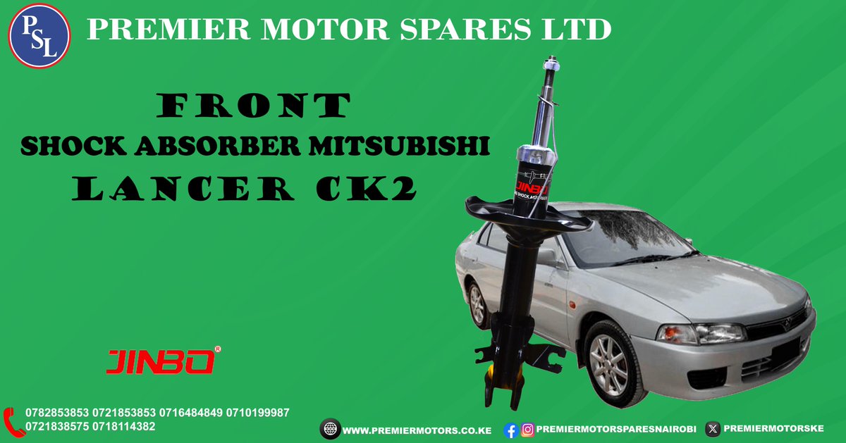 Kama ukona Mitsubishi Lancer CK2 hatujakusahau ata kidogo.We now have limited front shock absorbers at an affordable price.Visit our shops to get this deal or call us on 0721853853 0782853853 0710199987 0716484849 0721838575 0718114382 Quality is our promise. #premiermotorspares