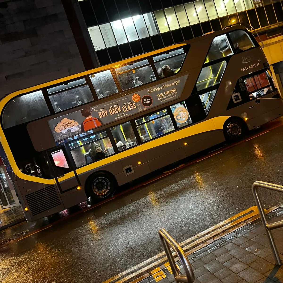 This Blackpool bus is advertising #TheBoyAtTheBackOfTheClass on tour @BlackpoolGrand But; it's a national tour. So, any of bus pics from other venues @Rosetheatre @ChichesterFT @SheffieldLyceum @WolvesGrand @The_Lowry @BelgradeTheatre @TheatreRoyalNew @MalvernTheatres!? #BusPics