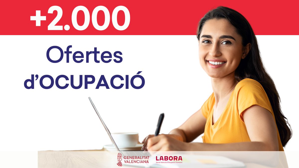 GVAlabora's tweet photo. #bondia ☁️
Posem al teu abast més de 2.000 ofertes d'#ocupació.
💼Descobreix un ampli ventall de professions👷🏻♀️🧑🏻🏭👩🏻🍳👩🏻🎨👨🏻🔬👩🏻🏫 en #PuntLabora
📽 Ací tens un senzill 𝐭𝐮𝐭𝐨𝐫𝐢𝐚𝐥 per a guiar-te⤵️
https://t.co/Z00WpMDLWI
#ServeiPúblic
#SomLabora https://t.co/rEjRrajxsV