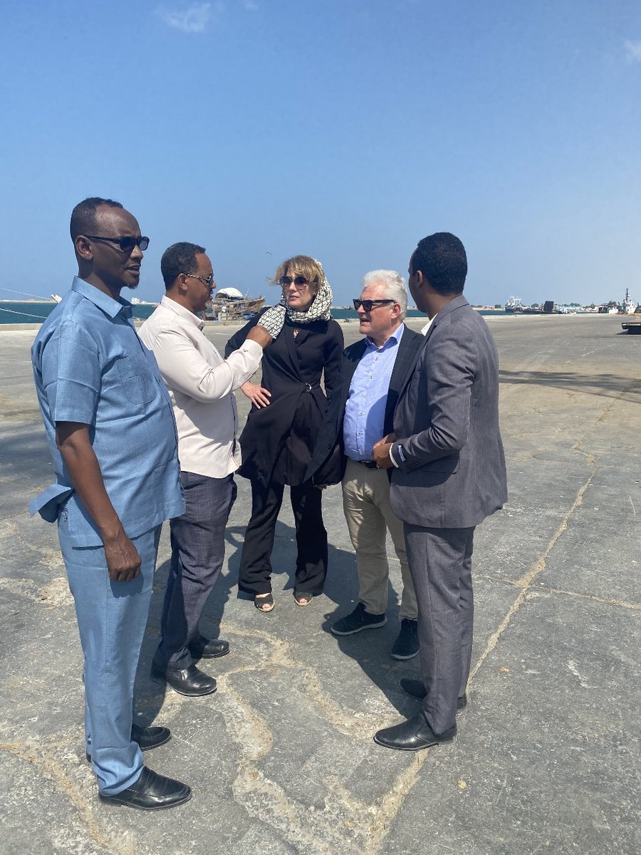 UNDPSomalia's tweet photo. Thanks to #JPLG, @UNDP supported Berbera municipality in building efficient systems, boosting revenue and enhancing #localservicedelivery.
@UNDPSomalia’s @lionellaurens_ and @sophiekamkhadze explored potential areas for cooperation in #blueeconomy and tourism. Exciting prospects ahead! 🌊💼