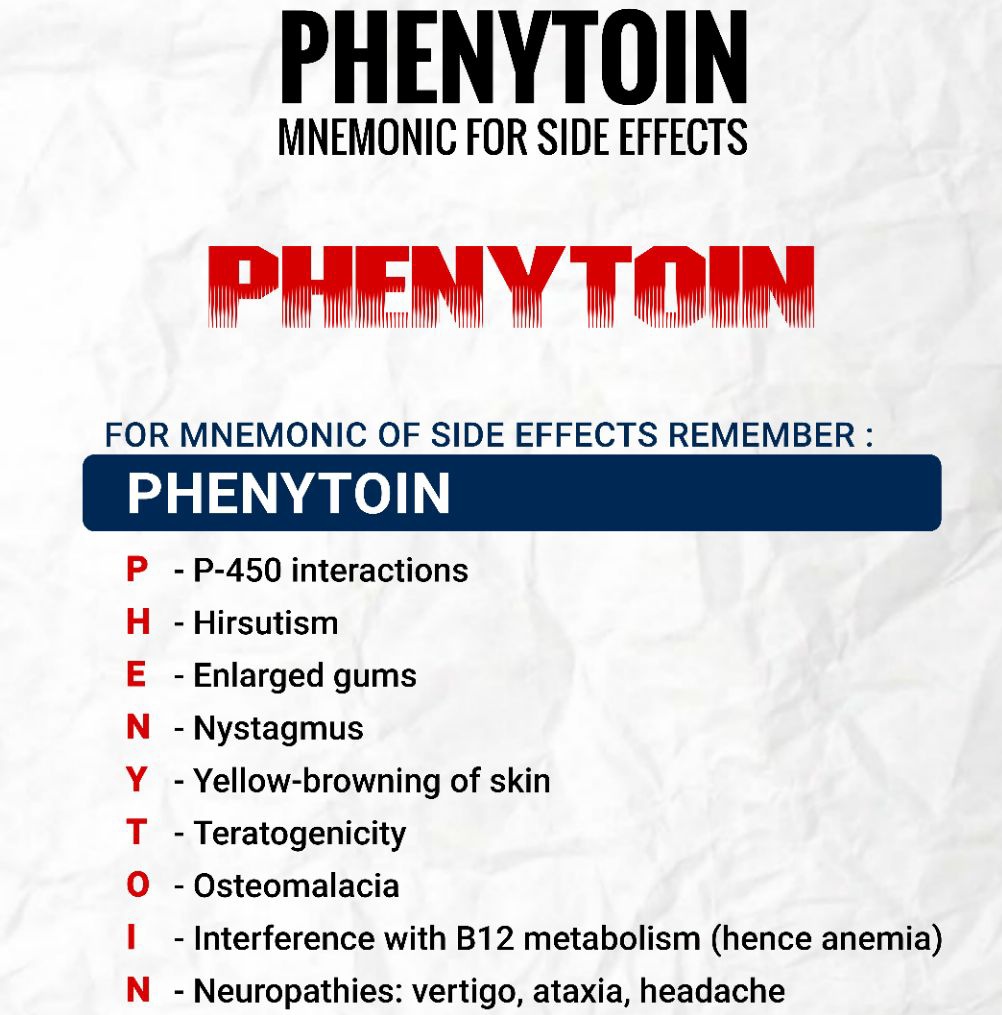 pharmahub_'s tweet photo. Phenytoin side effects https://t.co/S87pNmR0Gw