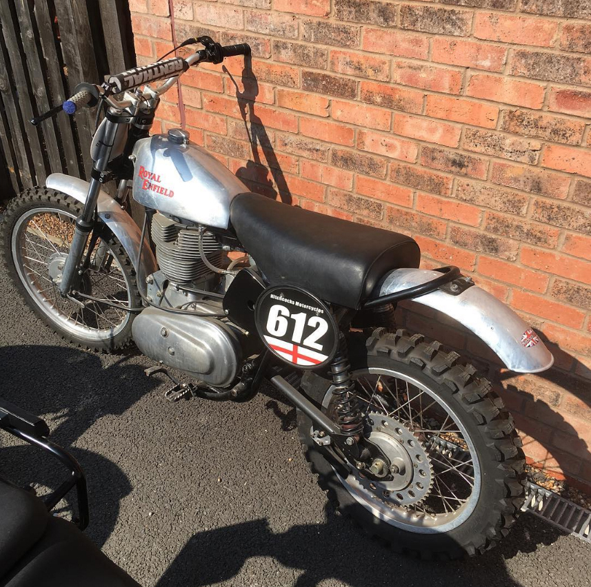 Our 612 scrambler which we campaigned a few years ago. #royalenfield #classicbike #motorcycle #trials #classicmotorcycle #motorbike #bullet #royalenfiedbullet #pre65 #scrambler #enfield #1950s #offroad #greenlane #classictrials #1960s #motocross