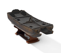 clairejowitt's tweet photo. Drawing of William Petty's 'Double-Keel Vessell' 1685 &amp; model of a twin-hulled ship c17 = Europe's first catamarans, able to sail closer to the wind &amp; in shallower waters, &amp; Petty in a long wig, 1696 (all Royal Society) #seafever
https://t.co/ndnIrCspDr https://t.co/KskqfX7iBR