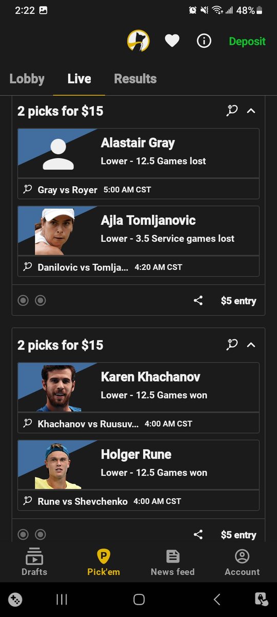 RealGeneralOuki's tweet photo. #Underdog 🎾 Tennis slips, picks.
💀💀💀💀💀💀
Crazy Shotgun Slips
💰💰💰💰💰💰
#GamblingCommunity #GamblingTwitter #GamblingX #Sportsbetting
#DFS #FantasySports #DailyFantasy #Underdog #Prizepicks #PlayerProps #PlayerPropBets #PropBets
#PlayerBets
#FreeBet #FreePlays https://t.co/vhjBR1MHe6