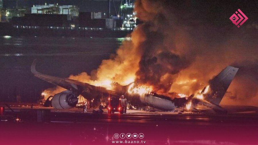 برخورد هواپیمای خطوط هوایی ژاپن با هواپیمای گارد ساحلی منجر به کشته شدن پنج خدمه شد