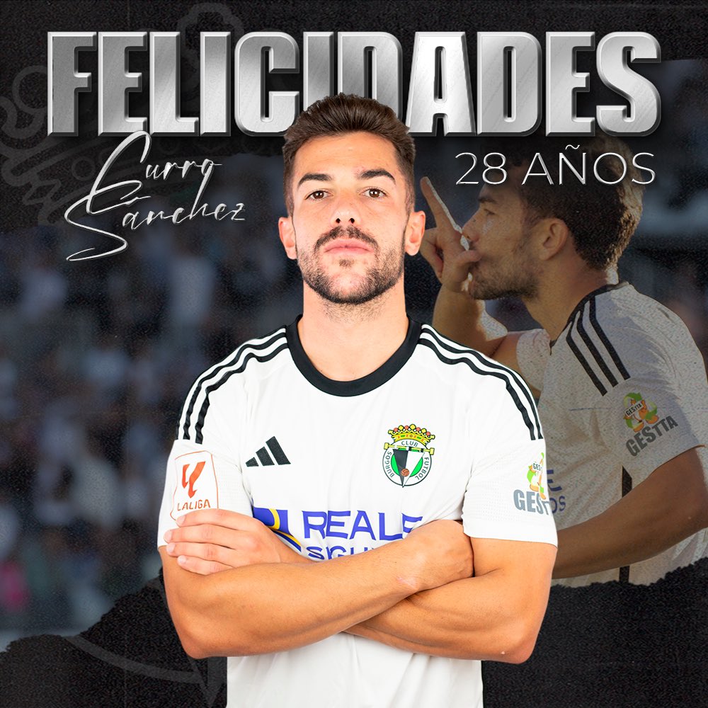 Una día como hoy hace 28 años nacía nuestro pichichi ⚽️ 🥳 ¡Muchas felicidades, @CurroSanchez16, sigue dándonos tantas alegrías! 🎂 #SomosBurgos