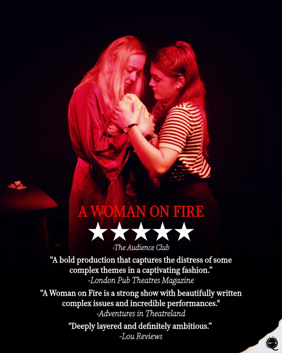 More praise for “A Woman on Fire”

📸: Melike Durmuş

#offwestend #londontheatre #londontheatrereviews #theatrecompany #theatre #londonpubtheatre #fringetheatre #londonfringe #londonfringetheatre #pubtheatre #whatsonlondon #supportemergingartists #womenintheatre