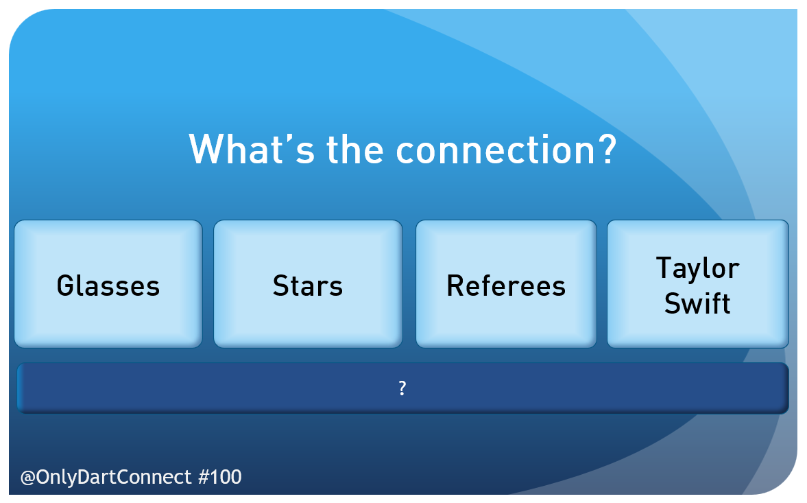 OnlyDartConnect's tweet photo. ONLY DARTCONNECT #100 - SEASON FINALE

What is the connection between these four clues?

Quote with your answer!

(Thank you for playing!) https://t.co/cvGIiUR2gm