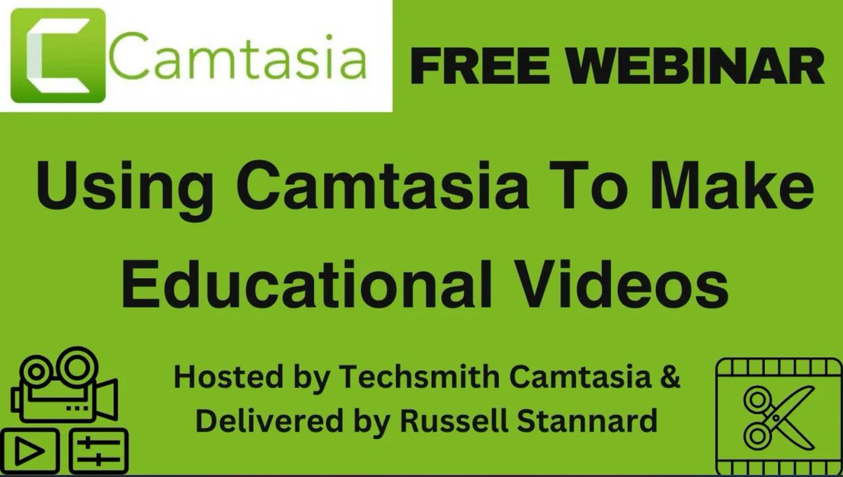 Free Camtasia Webinar with Russell Stannard-Jan 10th 2024 Video: youtu.be/zRs0y1-_zeY Info about the course: tinyurl.com/3suzxyex