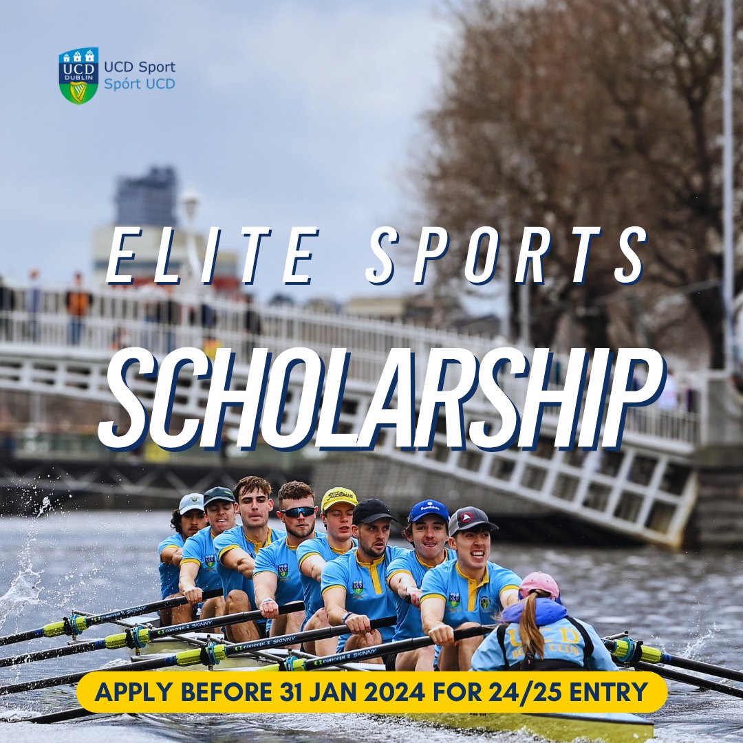 A reminder that applications will close on 31 January 2024 for the <a href="/ucdadastracadmy/">UCD Ad Astra Academy</a> Elite Sports Scholarship Programme for 24/25 entry to <a href="/ucddublin/">University College Dublin</a> 📄

Apply &amp; find out more 🔗 ucd.ie/adastraacademy…
