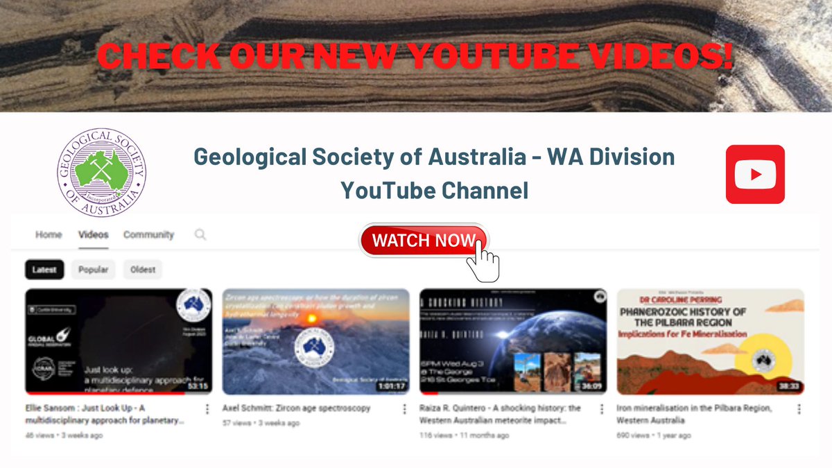 We have updated our #YouTube channel with the latest recordings of our monthly talks! Explore a treasure trove of topics. Hit subscribe ➡️youtube.com/@geologicalsoc… and turn on notifications to catch our latest releases. #WACommunity #ProfessionalDevelopment #IndustryInsights #GSA