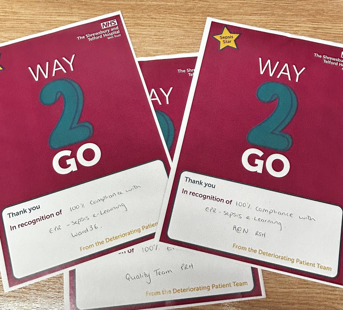 Teams who have achieved 100% compliance with EPR- sepsis e-learning! Well done! #ward36 <a href="/SaTHHospatNight/">SaTHHospital@Night</a> <a href="/SaTHCorpNursing/">Corporate Nursing</a> <a href="/SaTHEducation/">Sath Education</a>