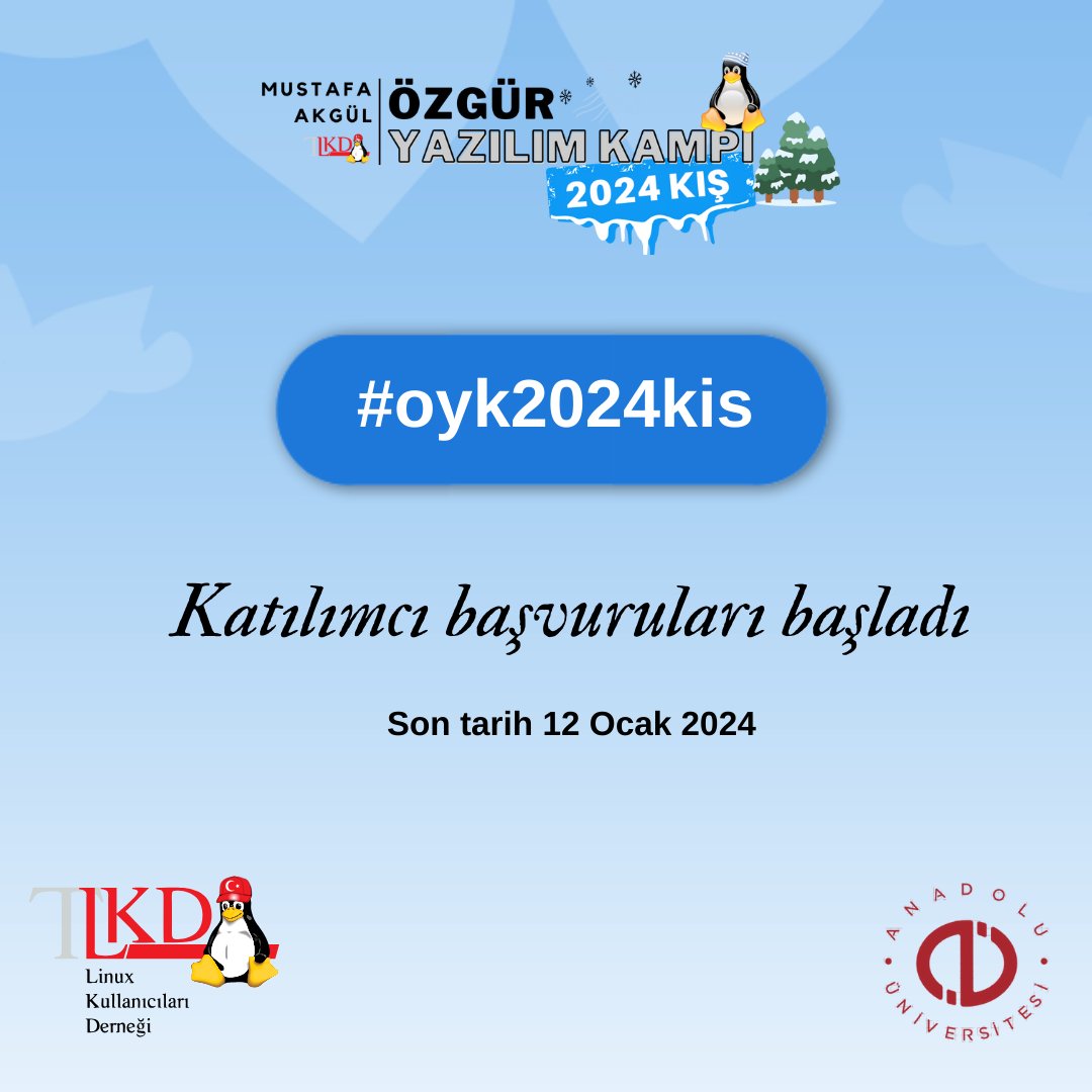 OzgurYazKampi's tweet photo. Katılımcı başvuruları başladı. Eğitimlerin detaylarını incelemek için https://t.co/hCrggomnvi ziyaret etmeyi unutmayın. #oyk2024kis https://t.co/n2wa2gEuRv