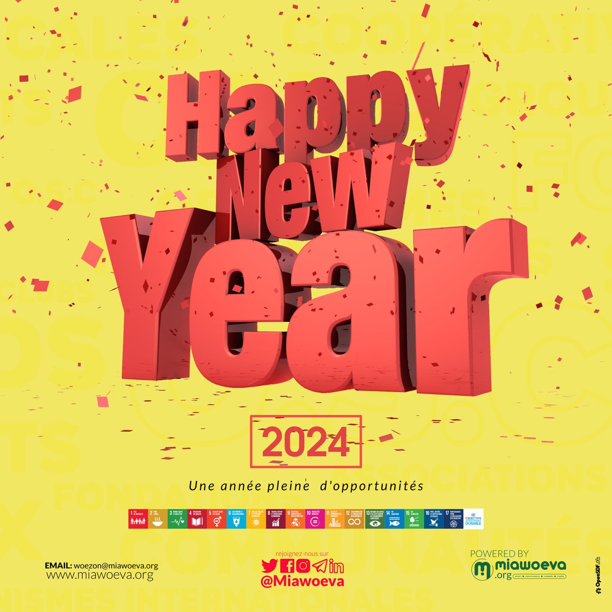 miawoeva's tweet photo. Une année pleine d’opportunités, de courage, de travail et de collaboration à nous. Toute l’équipe de #miawoeva vous souhaite un joyeux nouvel an 2024.
#opportunites
#miawoeva
#TGONG https://t.co/4yDL0fHUKc