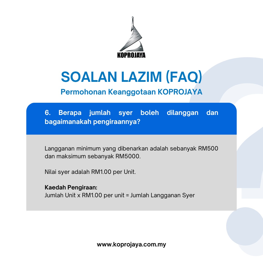 Koprojaya's tweet photo. PERMOHONAN KEANGGOTAAN KOPROJAYA KINI DIBUKA Ketahui Soalan Lazim tentang Permohonan Keanggotaan KOPROJAYA di sini. Untuk memohon, sila layari laman web KOPROJAYA di https://t.co/J0zTB0FJ7D https://t.co/ItJ7KNpRtV