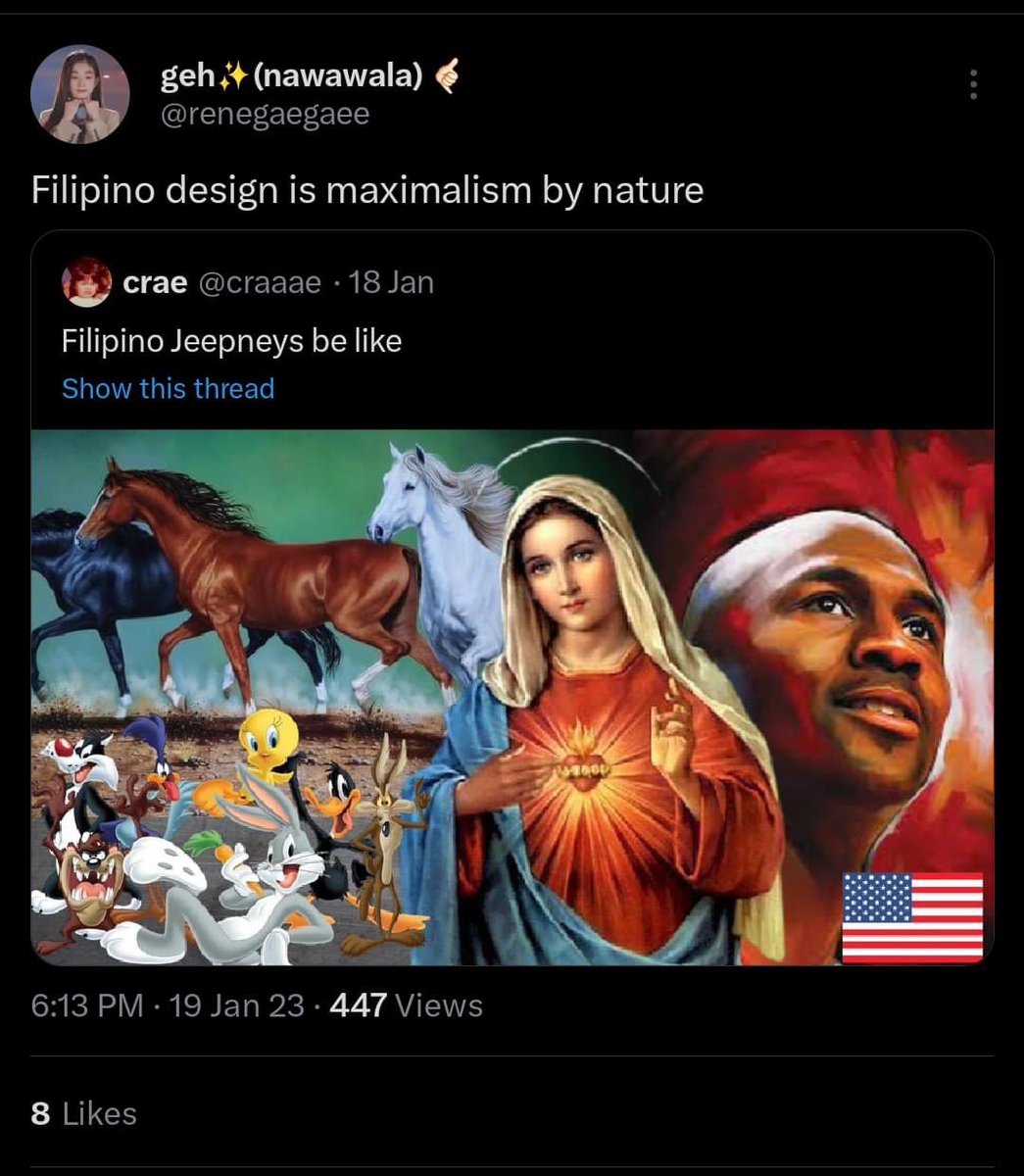 maki__lala's tweet photo. I love Filipino Jeep Art for the same reason. Who would think of putting Jesus Christ right next to Ryu, Ichigo Kurosaki, and Ken ⛹️‍♂️⛹️‍♂️⛹️‍♂️ or next to Disney Princesses #NoToJeepneyPhaseout https://t.co/xx7EQc8jfj