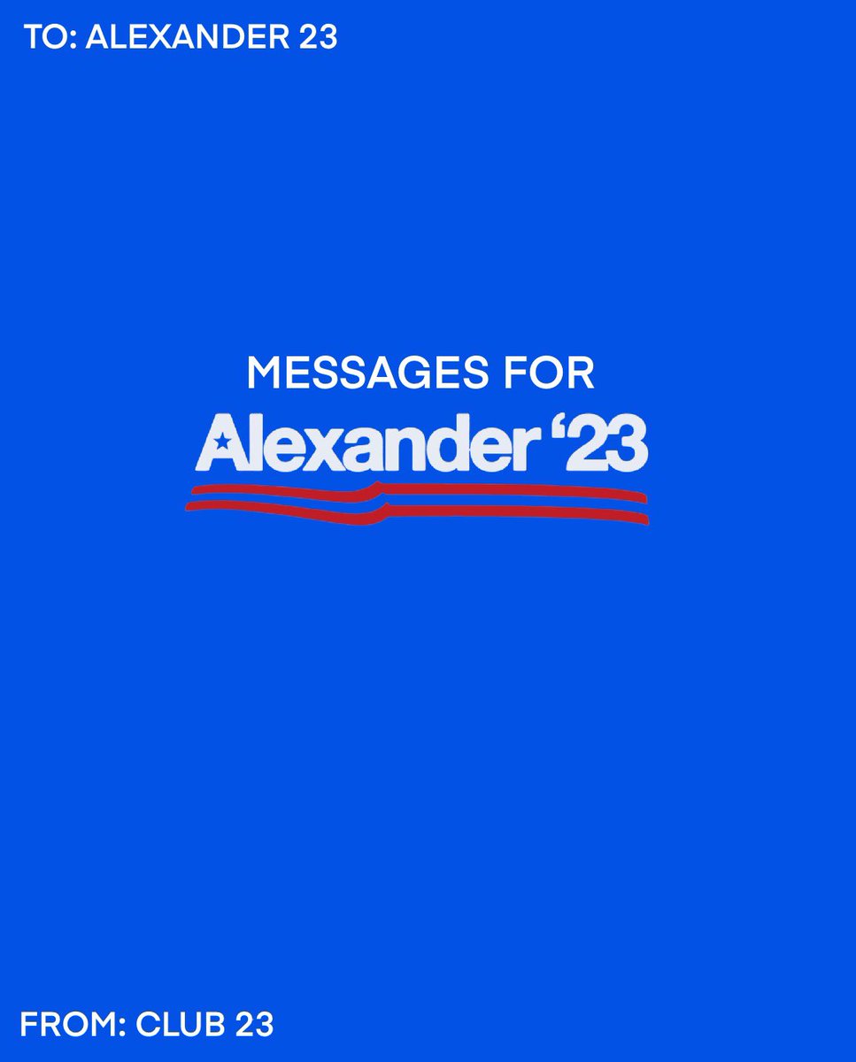 alexander23co's tweet photo. as 2023 has come to an end, here’s our message to u @alexander23 @club23official 💙 from club 23 https://t.co/hKzz5Q8usO