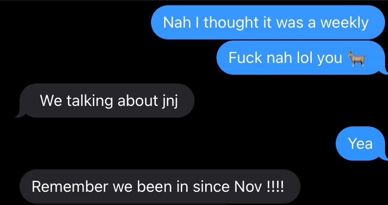 TrueTToTheStrat's tweet image. 1000% on a $JNJ monthly is MUCH more impressive than 1000% on a weekly that I did… 

Held from November till now. . 

Salute 🫡 🥂💰

#Bigswings