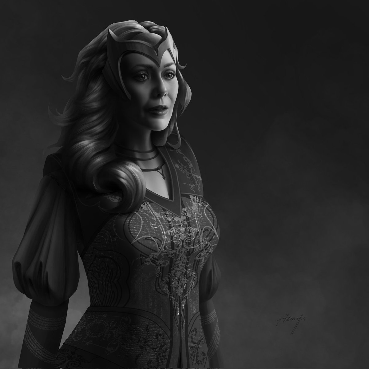 Alex_MoShiyue's tweet photo. I draw the look of Wanda Maximoff (Wanda Merlin) from WHAT IF! Do u like it?

#ScarletWitch #MarvelStudios #Wandamaximoff #WhatIfS2 #Avengers #Marvelcinemauniverse #ElizabethOlsen #Procreate #Doctorstrangeinthemultiverseofmadness https://t.co/KzwIJ2itED