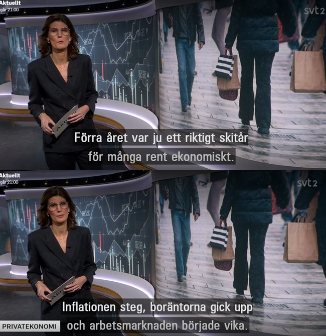 AndersBurman123's tweet photo. SVT ljuger (igen)
Inflationen (KPI) enligt SCB var 10.2% i Dec-22. Den var 3.6% i Nov-23 och sjönk stadigt hela 23. Trots detta så kan @svtnyheter blåljuga och hävda att den har stigit under 2023. Att man sedan börjar med att kalla det för ett skitår är bara för sorgligt. Definitivt inte objektivt eller faktabaserat.