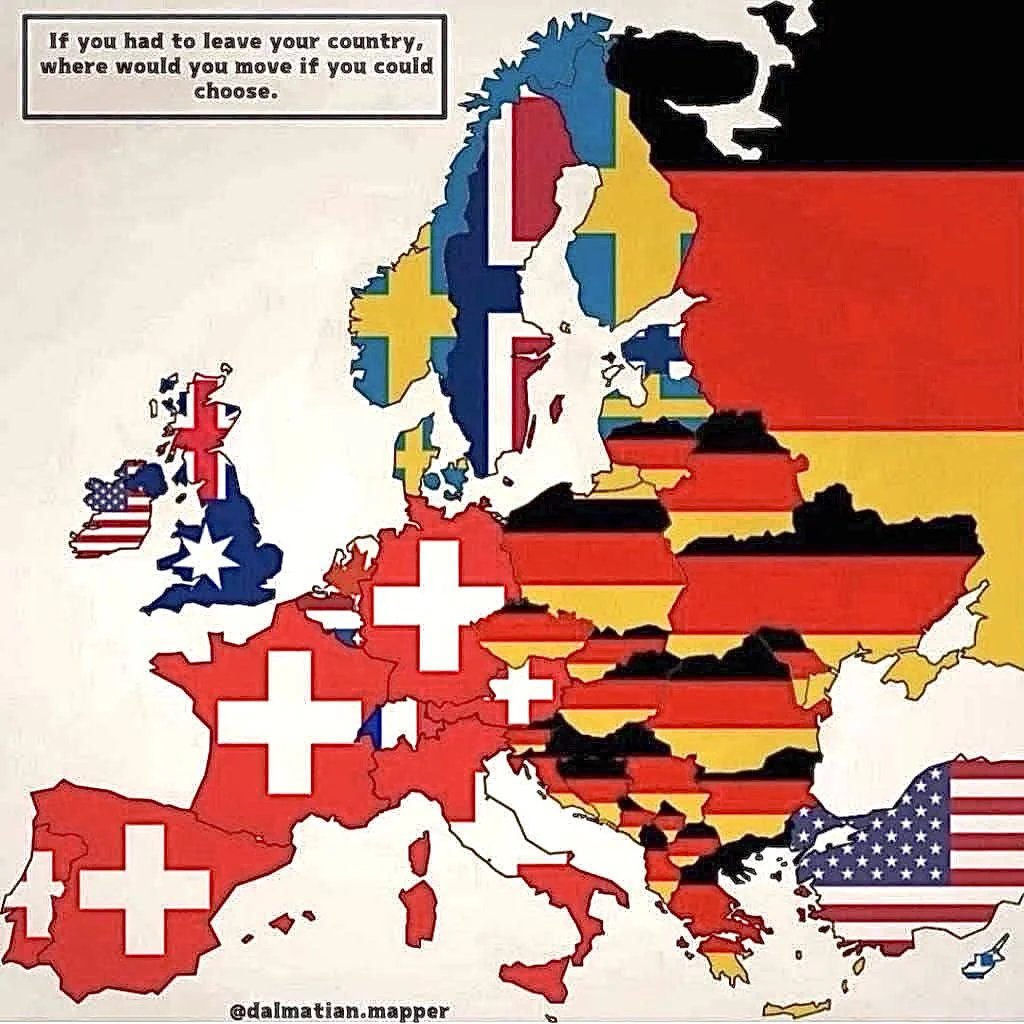 theepicmap's tweet image. If you had to leave your country, where would you move if you could choose.