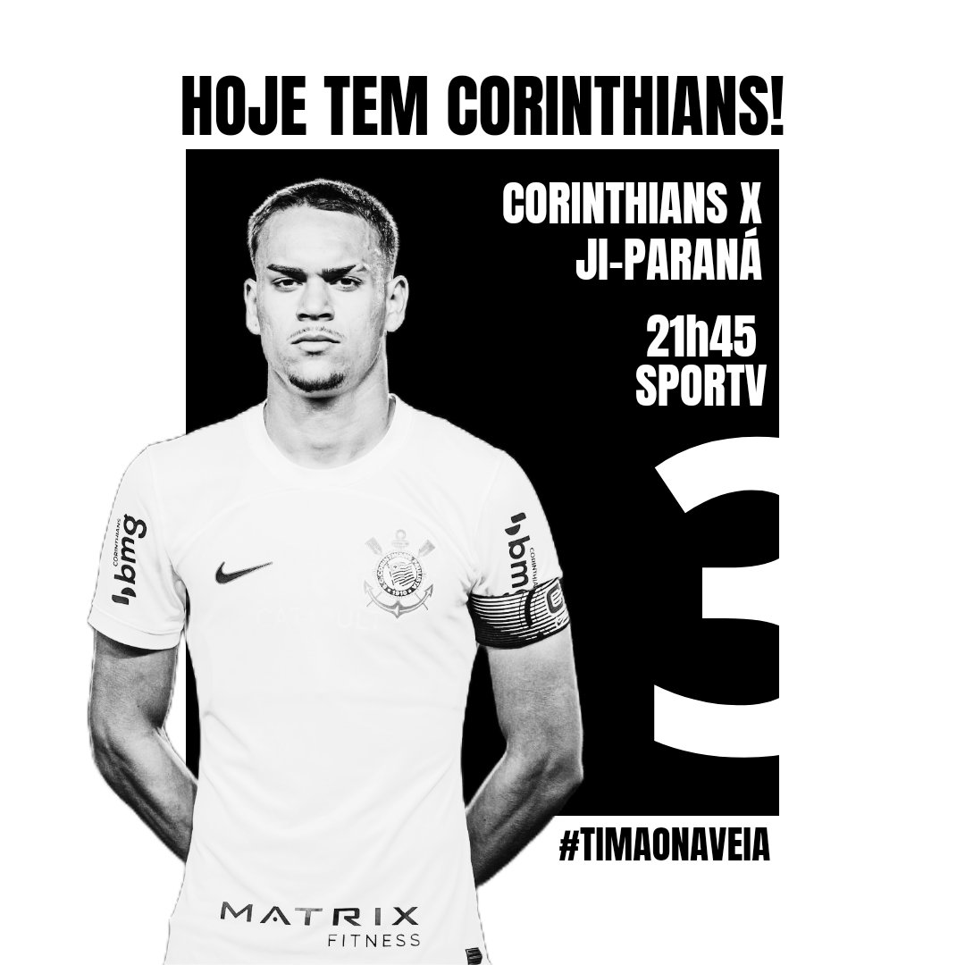 otimaonaveia's tweet photo. HOJE TEM CORINTHIANS! 🔥 

⚽ Corinthians x Ji-Paraná (RO)
🏆 Copinha (1ª rodada)

⏰ 21h45 (horário de Brasília)
🏟 Bento de Abreu Sampaio Vidal
📺 SporTV

🎟 https://t.co/bnrKc5p7LF
🦅 VAI CORINTHIANS!

#corinthians #jiparana #copinha #joaopedrotchoca #timaonaveia https://t.co/aZqzVK9um9