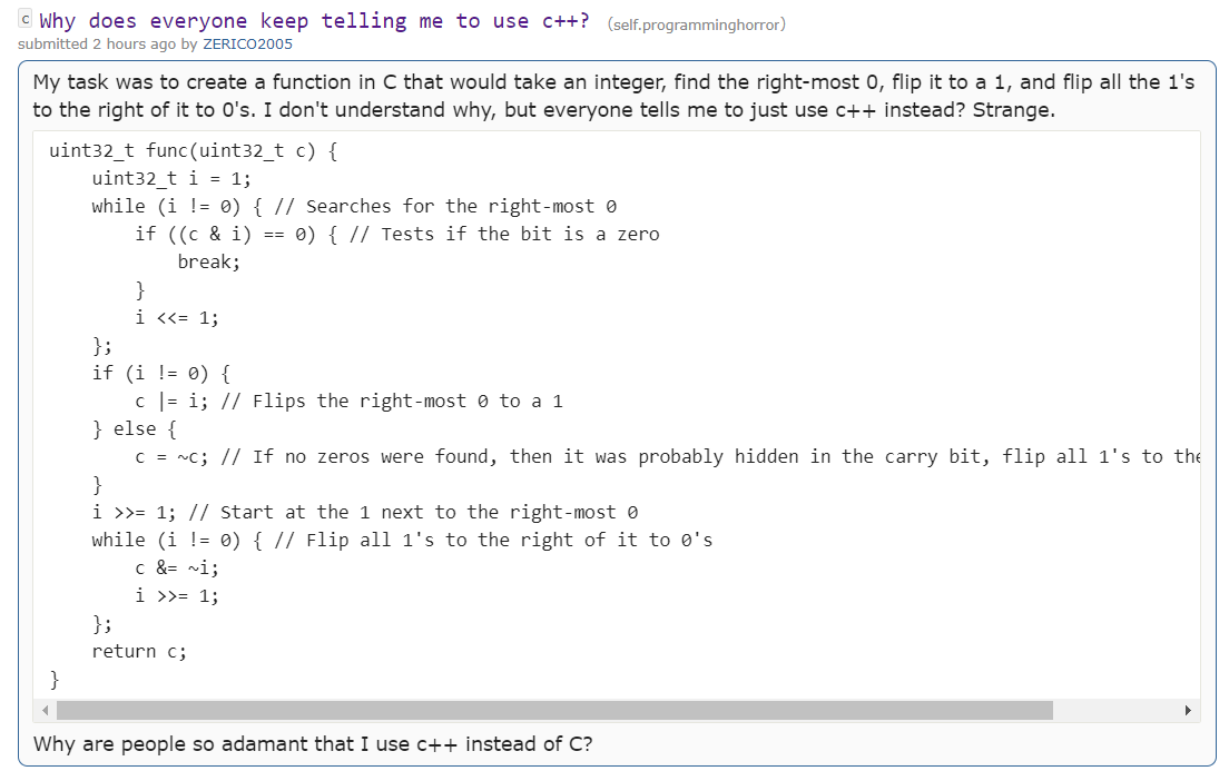 'Why does everyone keep telling me to use c++?'