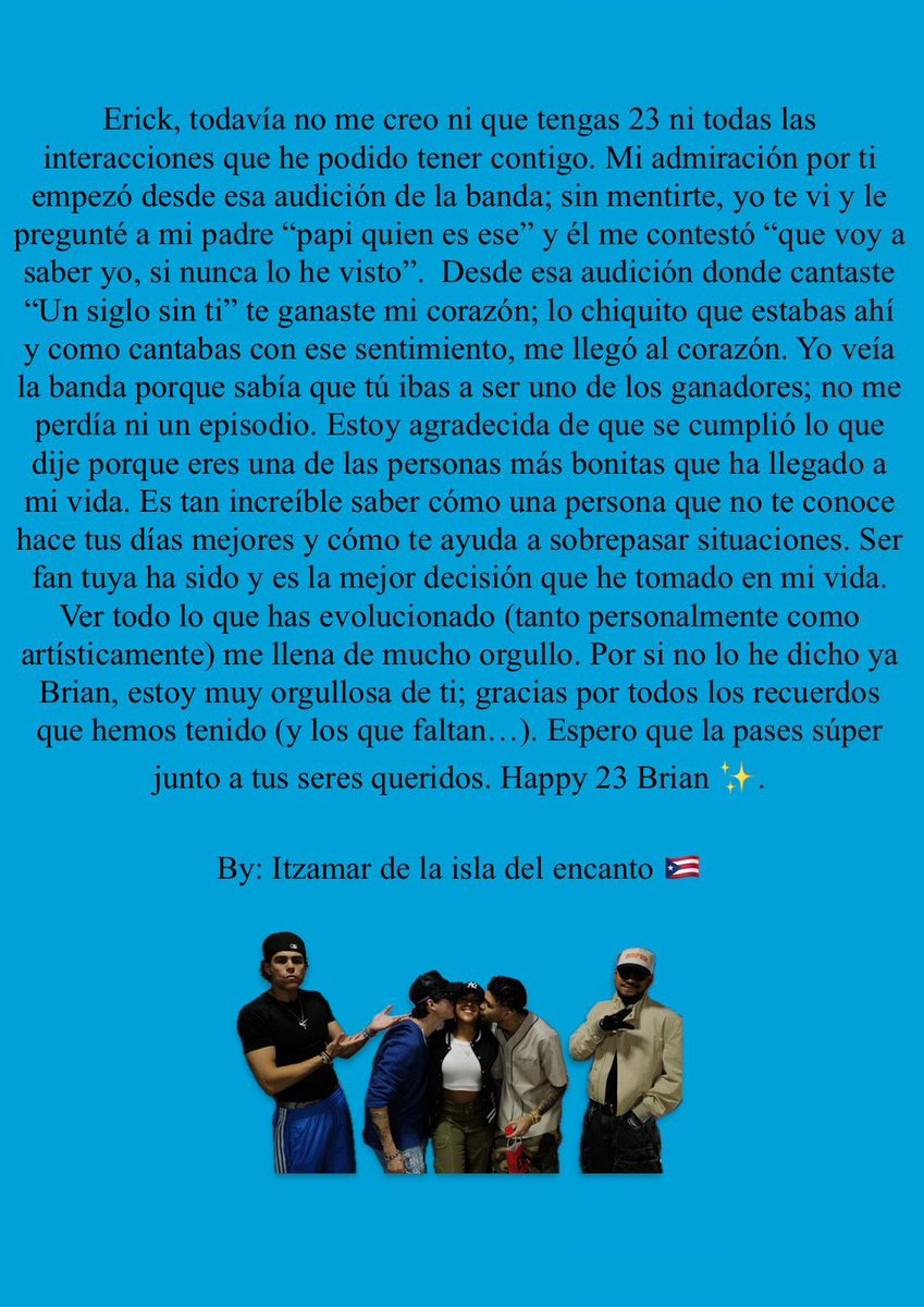 ebxbaires's tweet image. #23forErick de parte de @itza1518 ♡