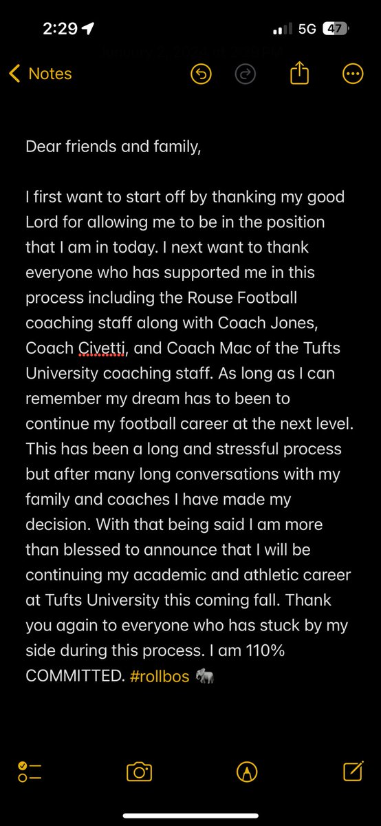 #Committed . <a href="/TuftsUniversity/">Tufts University</a> <a href="/CoachMacTufts/">Mike MacDonald</a> <a href="/CoachCivs/">Jay Civetti 🐘</a>