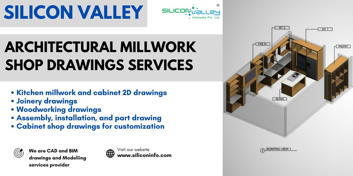 silicon_ltd's tweet photo. Silicon Valley, well-regarded within its industry niche, provides an extensive suite of services tailored explicitly for Architectural Millwork Shop Drawings.
#MillworkDesign #ShopDrawings #ArchitecturalDesign #Woodworking #BIM
➡️https://t.co/dum07moISf https://t.co/rRMvvdzIdy