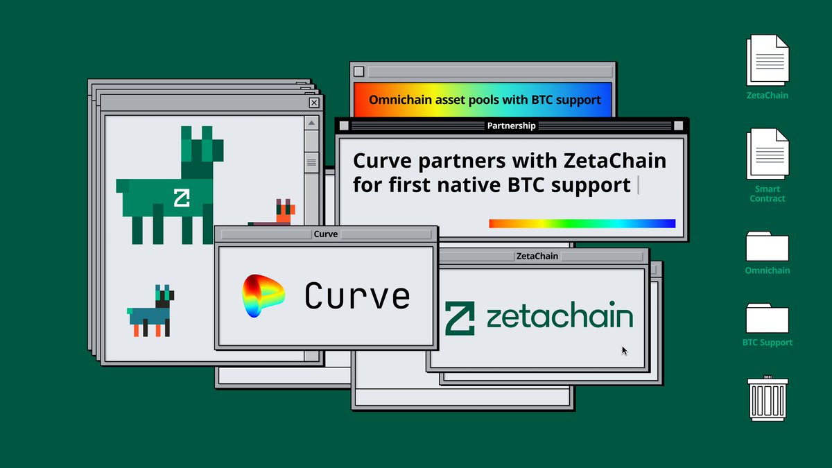 ZetaChain 🟩 (@zetablockchain) on Twitter photo Today, we announce <a href="/CurveFinance/">Curve Finance</a> will integrate ZetaChain for the first native BTC support for cross-chain swaps and omnichain asset pools. Learn more about the integration and what to expect on ZetaChain mainnet 👇 Today, we announce <a href="/CurveFinance/">Curve Finance</a> will integrate ZetaChain for the first native BTC support for cross-chain swaps and omnichain asset pools. Learn more about the integration and what to expect on ZetaChain mainnet 👇