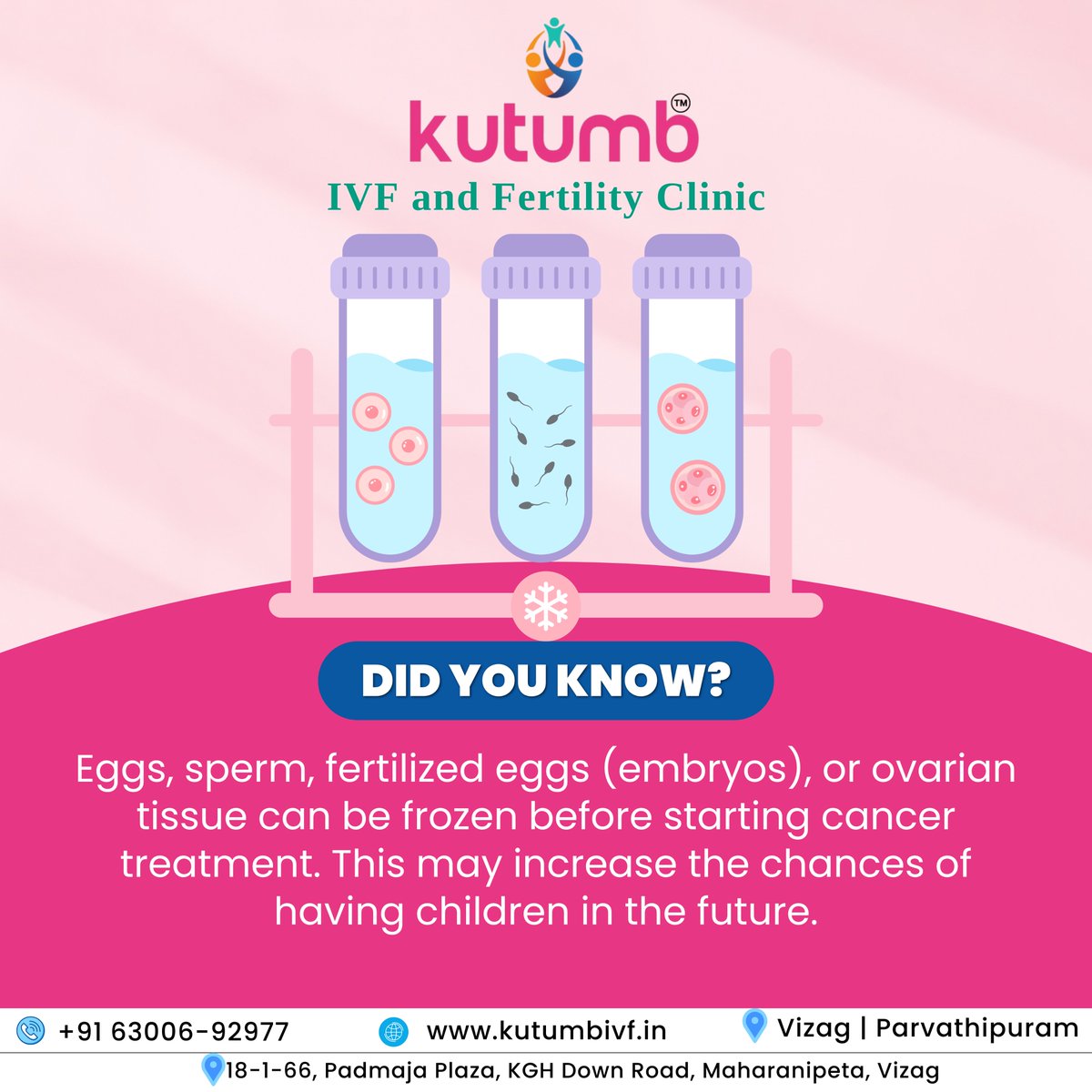 Kutumivf's tweet image. Facing cancer treatment? Freeze eggs, sperm, embryos, or ovarian tissue beforehand. Contact our expert now +916300692977
#eggfreezing #embryofreezing #spermfreezing #sperm #preservefertility #biologicalclock #ivf #ivfcost #testtubebaby #testtubebabycentre #ivftreatment #ivfclinic