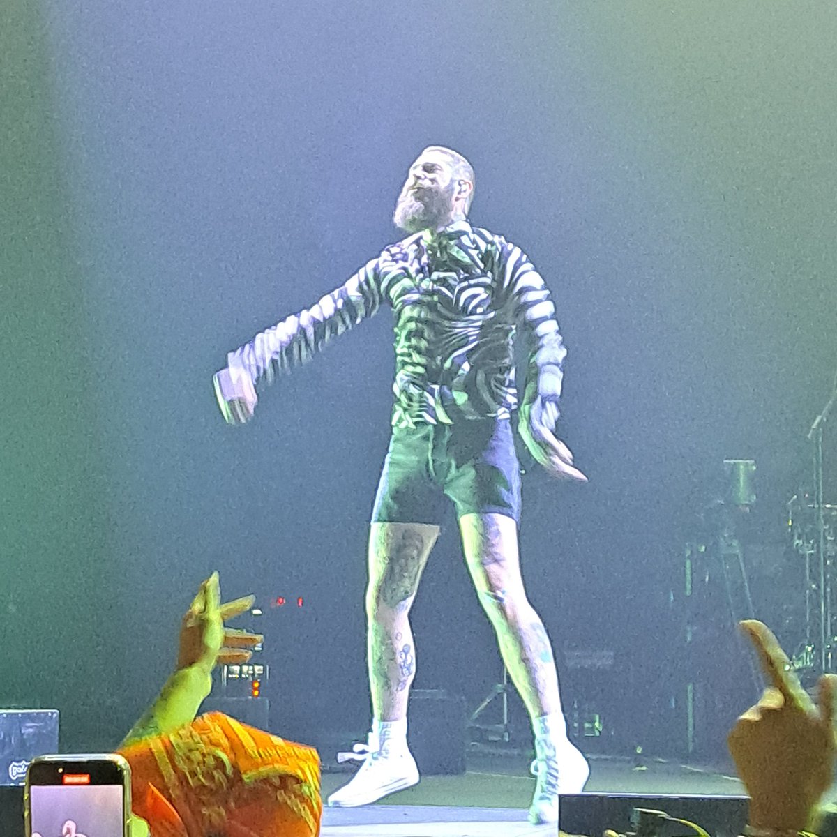 Holly_Eimer's tweet photo. The best way to ring in the New Year...Las Vegas @Fontainebleau with @PostMalone @rriproarin #postycrew and the best fans ever! #postmalone #posty #NYE2024 #Fontainebleau #Vegas #postyco https://t.co/Uov8JOzlrO