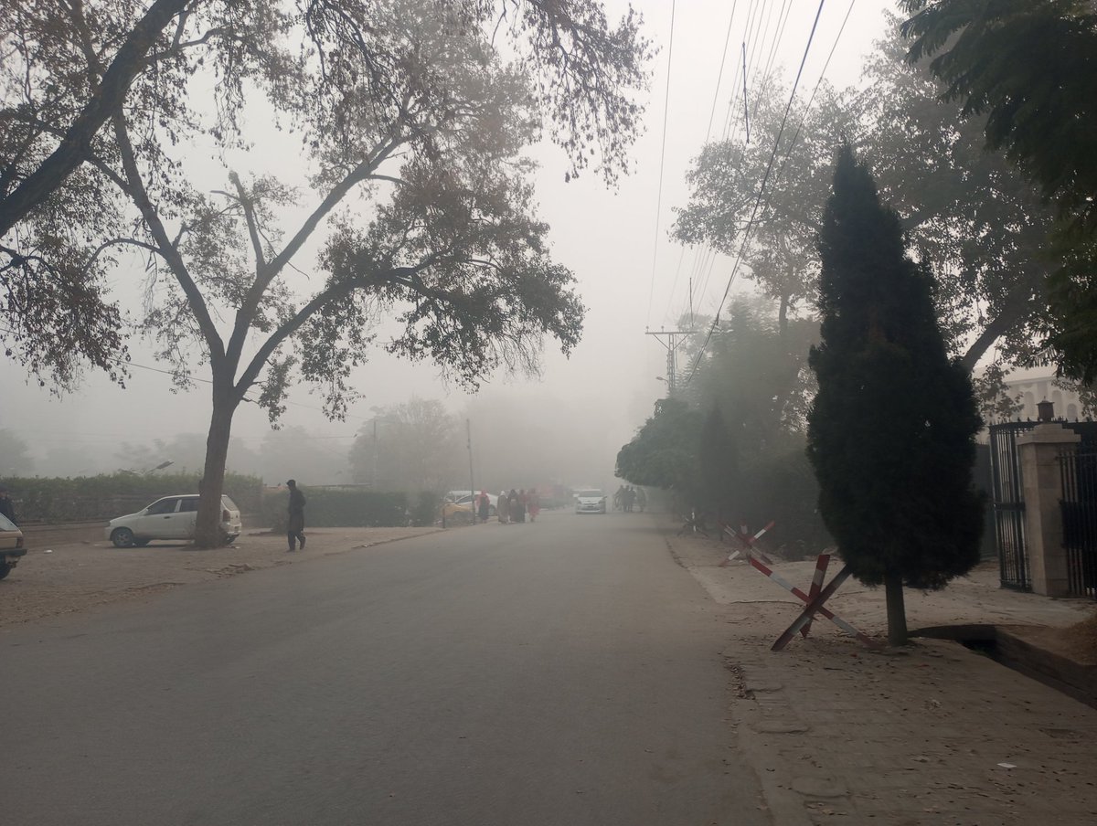 MiqbalDir's tweet photo. #UniversityOfPeshawar right now. It is an unusual foggy morning #Islamabad
#environmentalchanges
#Environment https://t.co/VTwstKAY2z