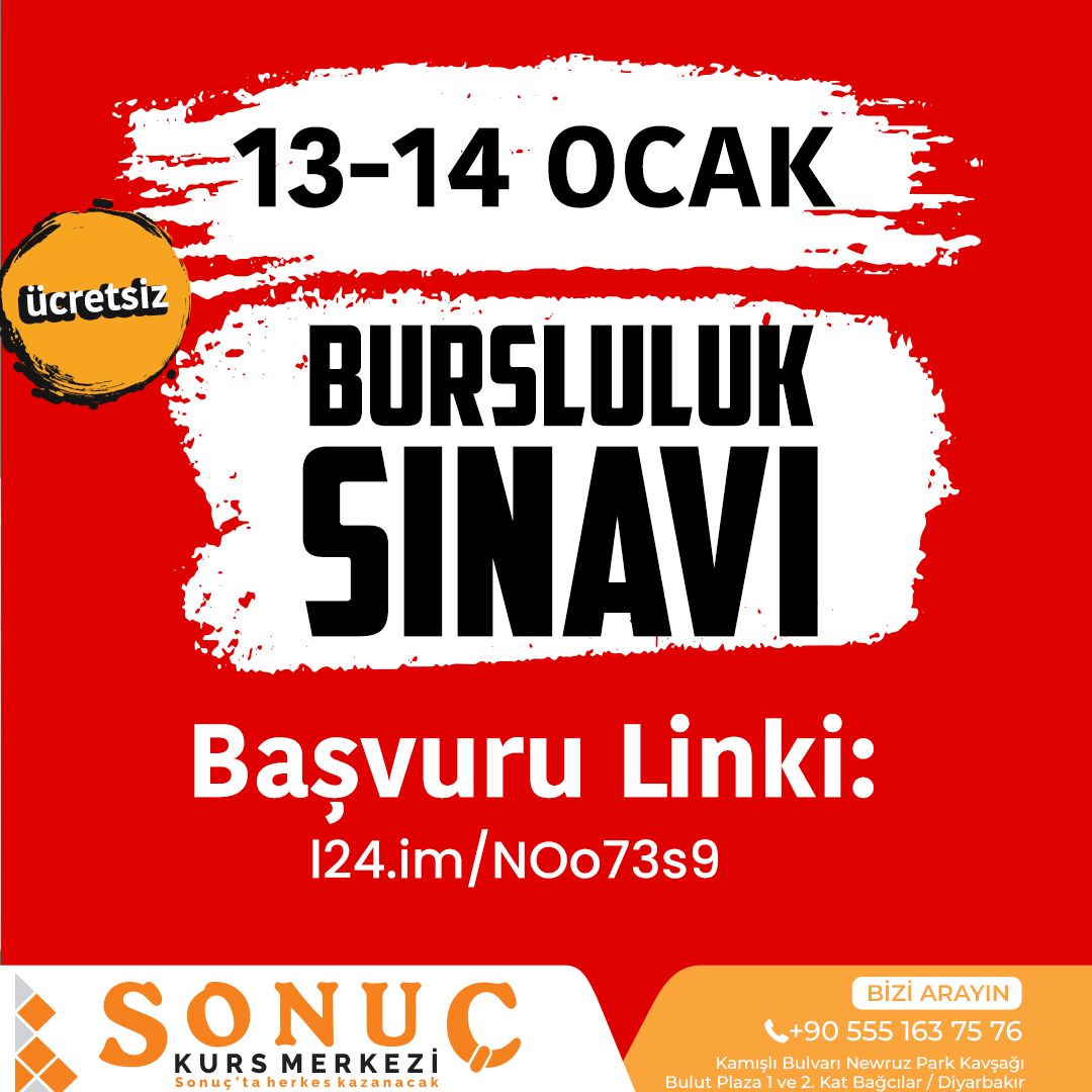 Ücretsiz 13-14 Ocak Bursluluk Sınavını Kaçırmayın...
#diyarbakır #kursmerkezi #diyarbakırkurs #LGS #ayt #tyt #2024sınav #başarı #eğitim #sonuçkursmerkezi #matematiksınıfları #matematiksınıfı #matematik #mat1 #mat2 #geometri #denemesınavı #doğruseçim #yks2024 #YKS2024 #LGS2024