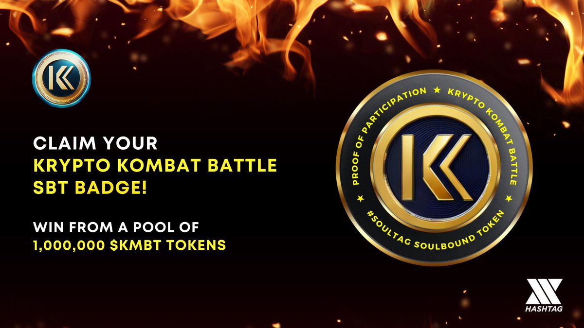 xhashtagio's tweet photo. 🚨New #SBT Alert🚨

⚔️ Join the world of #crypto token battles on the @KryptoKombat platform, and stand a chance to win massive token #rewards! 

🏆 #Reward Pool ➡️ 1000000 $KMBT

✅Complete all the tasks

✅Claim your #Soulbound badge

💰Participate➡️ https://t.co/h7OVEwTOxV

📖Rules➡️ https://t.co/WaFU9MDbiN

#Giveaway #Airdrop #Airdrops #Giveaways #Polygon