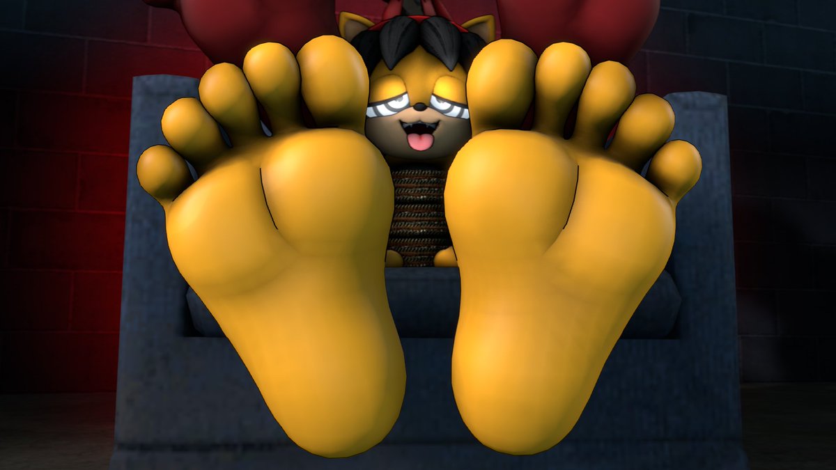 My version of @KhlarisBB's recent post! Featuring our OCs together :)

Their first meeting wasn't too fancy, but these two are clearly unstoppable together! Neon and Ms. Pendulum got a lovely pair of foot slaves now~ 

Do you pick the male side or the female side? :3