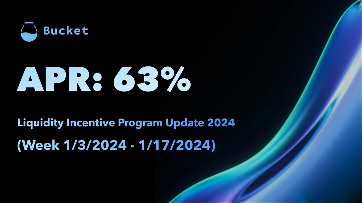 bucket_protocol's tweet photo. 📣 Liquidity Incentive Program 2024 🗓️ Jan 1/3rd- Jan 17 th
Excited news for adding new 60K SUI rewards for the fountain.

USDC/BUCK pool incentives:
a) 30K SUI on @AftermathFi
b) 30K SUI on @KriyaDEX

for both LP staking in the Bucket up to 65% APR  earning Sui rewards. https://t.co/wd5YnBkaNO