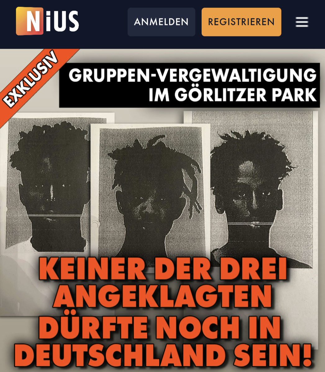 jreichelt's tweet photo. BREAKING #NIUS: Das sind die drei Angeklagten von der Gruppenvergewaltigung im Görlitzer Park. Keiner von ihnen hätte überhaupt noch in Deutschland sein dürfen. Sie alle waren schwerst kriminell, polizeibekannt wegen Drogenhandel und Gewalt. https://t.co/HTA62UyGZA https://t.co/dUIWif3eQP