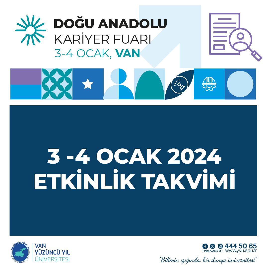 HaberVANYYU's tweet photo. ✨Bölgenin en büyük Kariyer Fuarı @Dakaf24 BAŞLADI❗

3-4 Ocak Erek Salonu Etkinlik Programı https://t.co/HXYRswOeX8