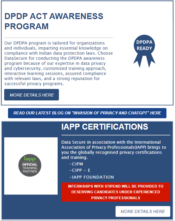 DataLlp's tweet photo. TRANSFORM YOUR CAREER IN PRIVACY IN 2024 WITH DATA SECURE!

#datasecure #dpoindia #DPDPA #IDPS #MazarsinIndia #awareness #privacy https://t.co/xybHimr9un