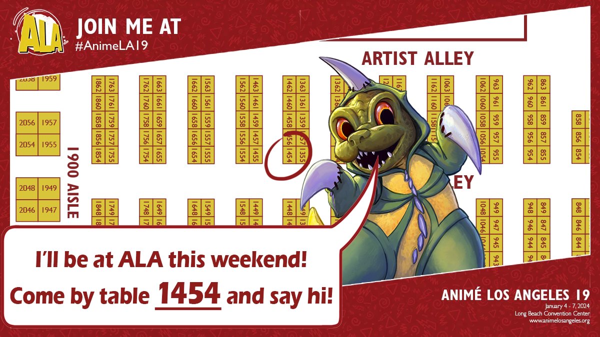 ChipyRayArt's tweet photo. I hope everyone is enjoying the New Year!! I will be starting 2024 by having a table at ALA for the first time! 

If anyone is also there, come by and say hi!

#AnimeLA19 #artistalley #animelosangeles https://t.co/7Fba4ETqSz