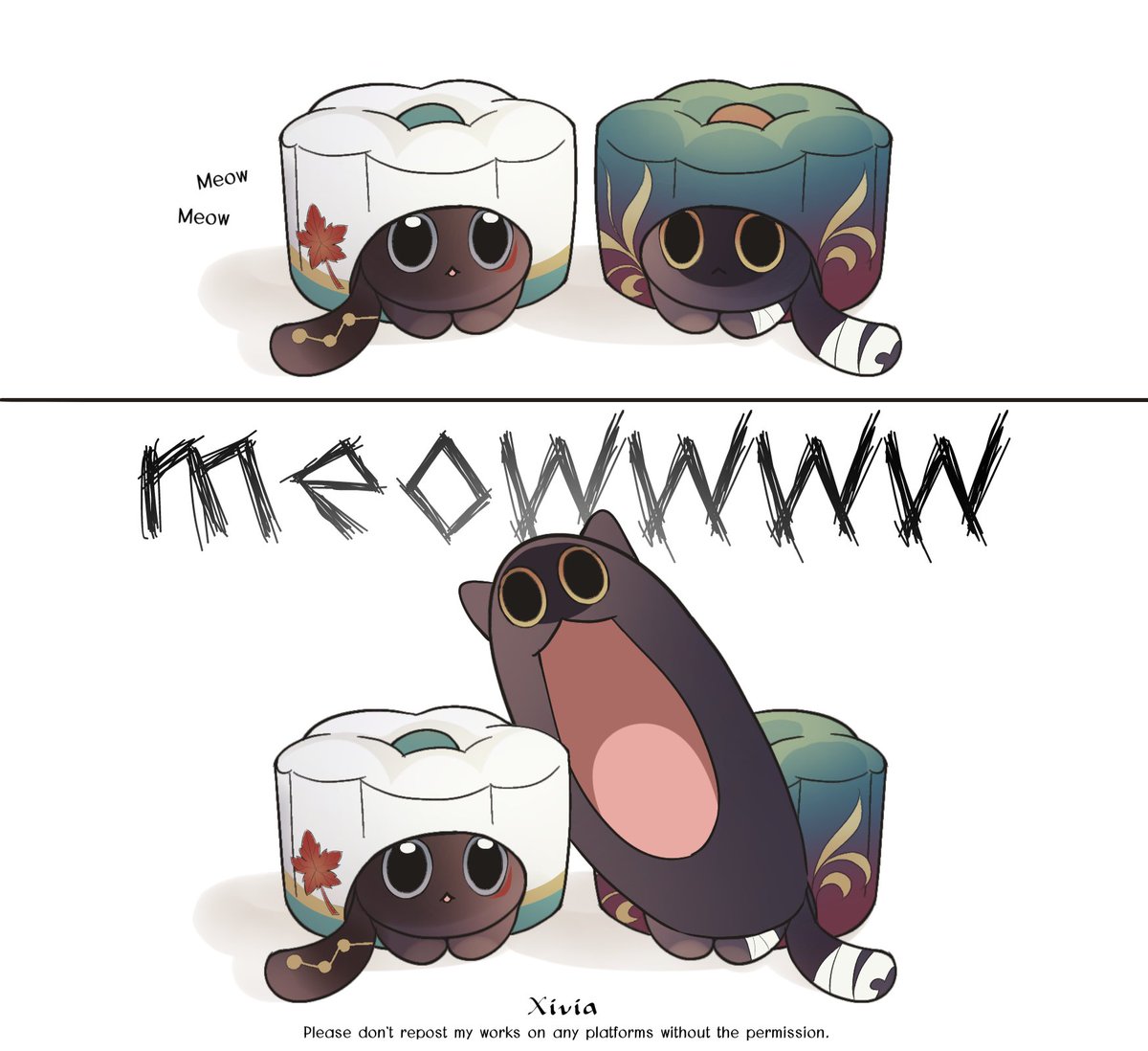 X_xivia's tweet image. Meow♡
#DanHeng #Blade #RenHeng #HonkaiStarRail