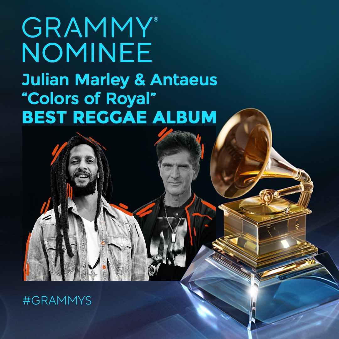 FOR YOUR GRAMMY® CONSIDERATION. BEST REGGAE ALBUM @JulianMarley & Antaeus “COLORS OF ROYAL” monomrecords.com/fyc-julian-mar… #recordingacademy #grammys #grammyawards #vote4grammys #grammy