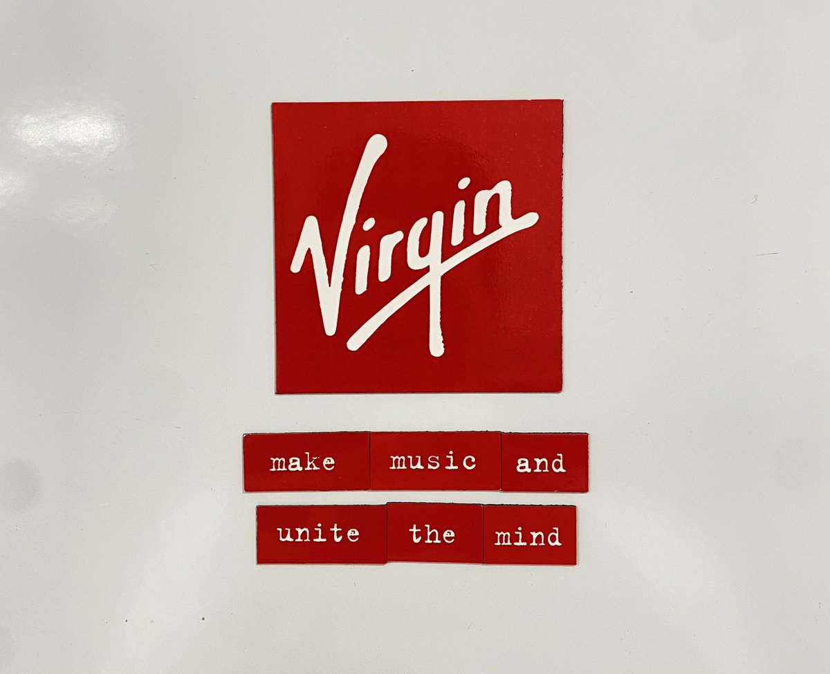 Todays message from the #Virgin fridge: “make music and unite the mind”