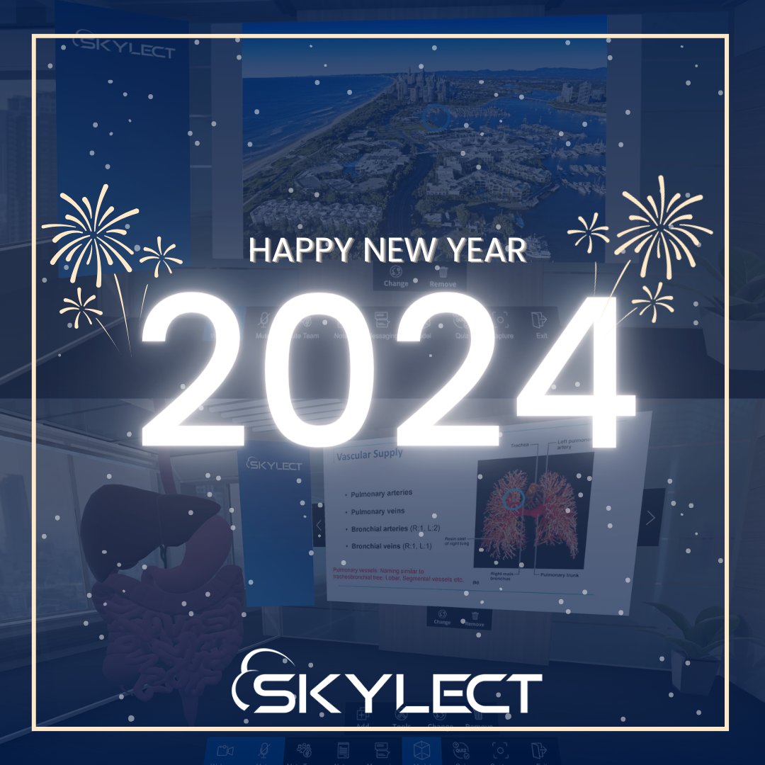 Skylect_cloud's tweet photo. The SKYLECT team extends warm wishes for a joyful and prosperous New Year! 

#SKYLECT #HappyNewYear #2024Post #VRTech #Innovations https://t.co/0lzle9EYIU
