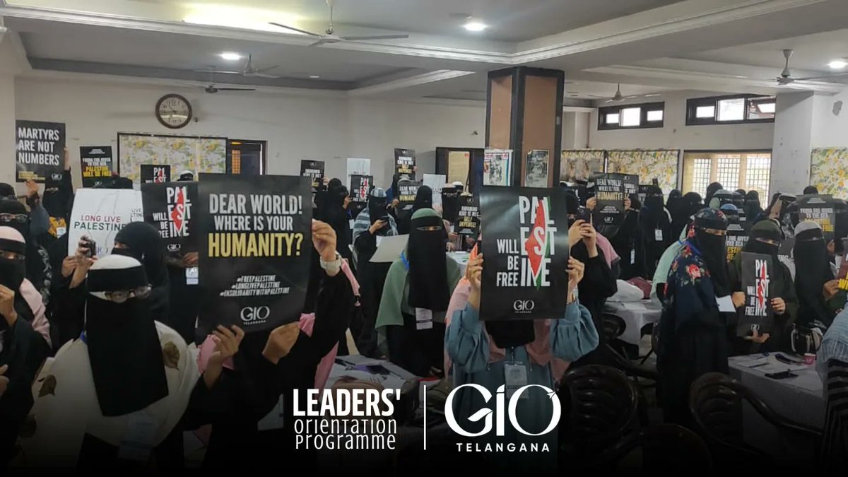 GIOTelangana's tweet photo. GIO stands with Palestine! 
Glimpses from the Leaders Orientation Programme'24 being held at Hyderabad.

#StandwithPalestine #GIOTelangana https://t.co/SFH3UGY6MC