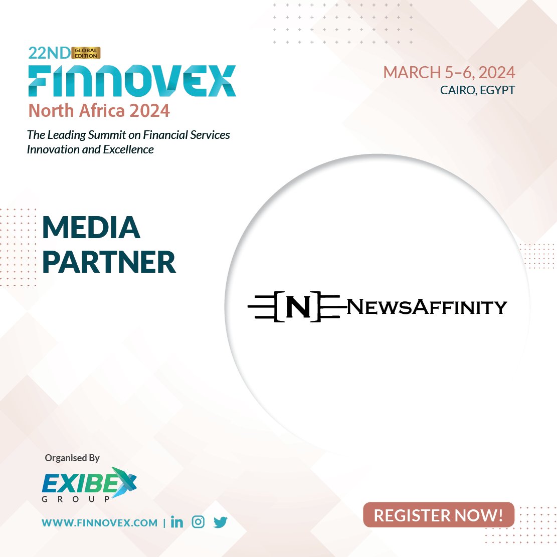 𝗪𝗲'𝗿𝗲 𝘁𝗵𝗿𝗶𝗹𝗹𝗲𝗱 𝘁𝗼 𝗿𝗲𝘃𝗲𝗮𝗹 @newaffinity 𝗮𝘀 𝗼𝘂𝗿 𝗲𝘀𝘁𝗲𝗲𝗺𝗲𝗱 𝗺𝗲𝗱𝗶𝗮 𝗽𝗮𝗿𝘁𝗻𝗲𝗿 𝗳𝗼𝗿 𝗙𝗶𝗻𝗻𝗼𝘃𝗲𝘅 𝗡𝗼𝗿𝘁𝗵 𝗔𝗳𝗿𝗶𝗰𝗮 𝟮𝟬𝟮𝟰 #newsaffinity #finnovexna2024 #bankinginnovation