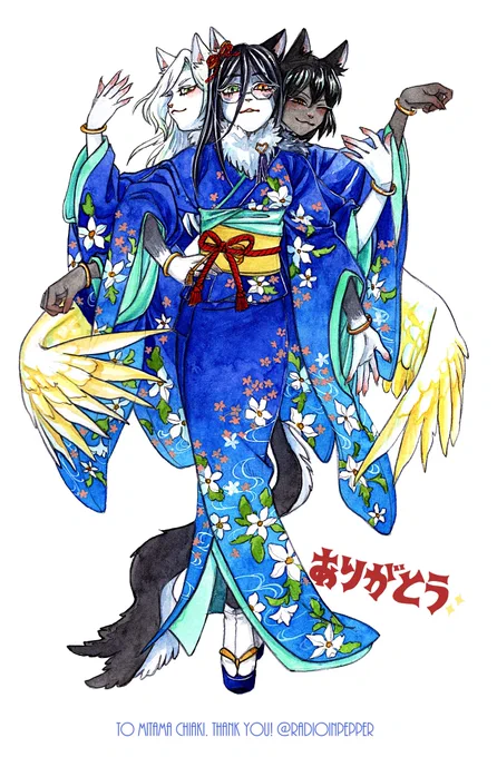 Skeb納品しましたお正月気分で振り袖を楽しく描かせて頂きました……リクエストありがとうございました! 