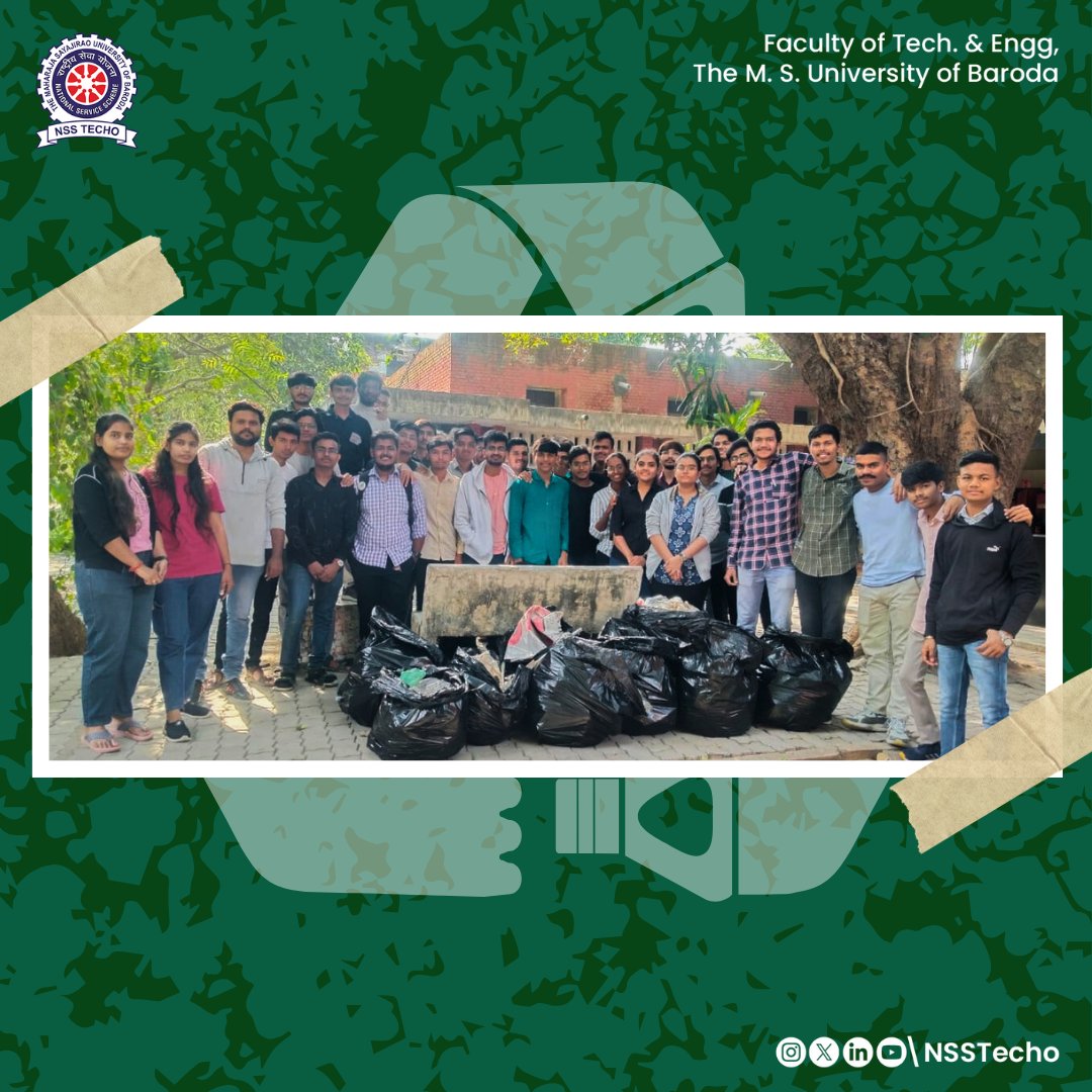 nss_techo's tweet photo. Unveiling the success of our plastic waste collection drive!
On December 19, 2023, the dedicated volunteers of Team NSS TECHO, in collaboration with the Faculty Eco Club, orchestrated a transformative initiative at the Faculty of Tech and Engg.
#NSS_TECHO #EcoChampions https://t.co/UxmiNPK3sg